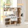 Costzon Kitchen Playset for Kids, Wooden Pretend Cooking Kitchen w/Utensils, Oven, Cabinets, Faucet, Sink & Telephone, Toddlers Play Kitchen Set with Accessories Gift for Age 3+ (Natural) view 3