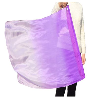 Winged Sirenny 32" Flowy Spinning Silk Flag Poi, Church Praise Prophetic Worship Adoration Dance Banner, Dance Poi Streamer, Beginners Practice Play Silk (purple fading)