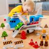 LOVE LIFE Airplane Toy Set Transport Cargo Plane Play Toy Gift for 3 4 5 6 Years Old Boys Girls Kids,Aircraft Vehicle Toys with 5 Mini Cars,Helicopter and Construction Worker view 2