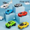 LOVE LIFE Airplane Toy Set Transport Cargo Plane Play Toy Gift for 3 4 5 6 Years Old Boys Girls Kids,Aircraft Vehicle Toys with 5 Mini Cars,Helicopter and Construction Worker view 3