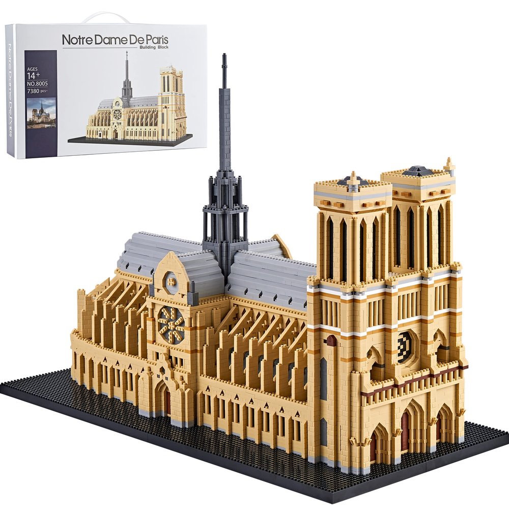 Notre Dame De Paris World Famous Micro Building Blocks Collection Model Architecture Sets for Adults 7380 PCS, Ideas DIY Mini Bricks Kit present for Ages 14+