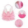 Bunny Chorus Tutu Easter Basket, Pink Ruffled Shining Tulle with Fluffy Bunny Ears, Easter Theme Party Favors Stuffers Gifts for Girls, Easter Egg Hanting Decorations Party Supplies view 4