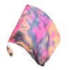 Winged Sirenny 32" Flowy Spinning Silk Flag Poi, Church Praise Prophetic Worship Adoration Dance Banner, Dance Poi Streamer, Beginners Practice Play Silk (black+pink+orange) view 1