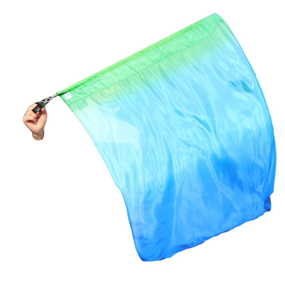 Winged Sirenny 32" Flowy Spinning Silk Flag Poi, Church Praise Prophetic Worship Adoration Dance Banner, Dance Poi Streamer, Beginners Practice Play Silk (Adventure)