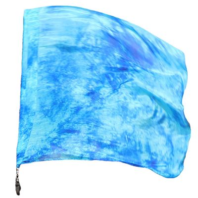 Winged Sirenny 32" Flowy Spinning Silk Flag Poi, Church Praise Prophetic Worship Adoration Dance Banner, Dance Poi Streamer, Beginners Practice Play Silk (Blue Moon)