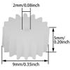 40Pcs Worm Gears, Bettomshin 9x2x5mm/0.35x0.08x0.2"(ODxIDxT)162A 0.5Modulus Plastic Gear, White High Rotating Speed Wide Uses for Pulley Belt Shaft Robot RC Motor Worm Crown Hand DIY Car Kit view 2