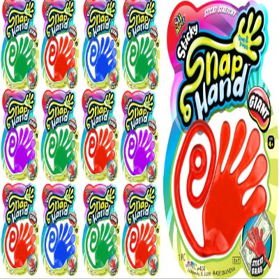Fun A Ton Giant Sticky Hands for Kids (12 Pack Assorted Colors) Stretchy Sticky Fidget Toys, Bulk Goodie Bag Stuffers, Sticky Hands Party Favors & Classroom Treasure Box Prizes. 414-12s