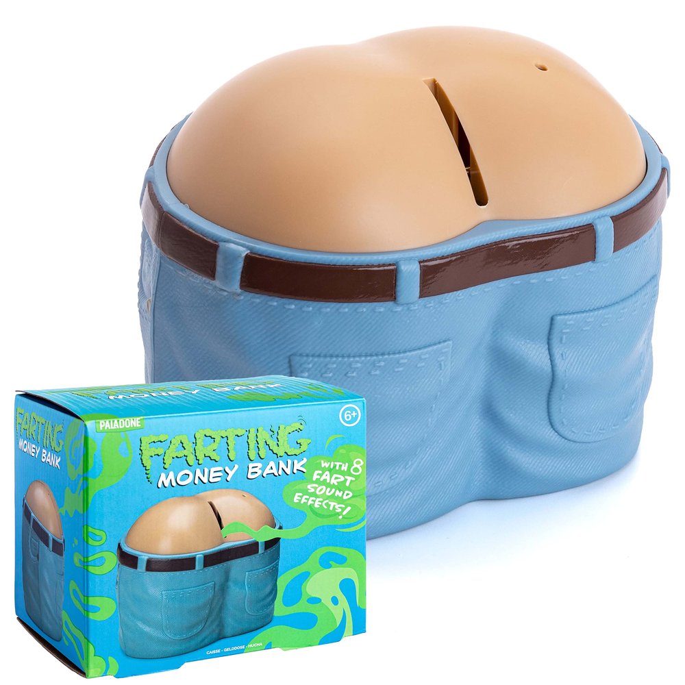 Paladone Funny Piggy Bank That Makes 8 Different Barking Spiders Sounds, Hilarious Gag Gift for Adults, Funny Pranks for Kids, Money Box and Coin Jar