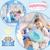 Sumbababy Princess Castle Tent for Girls Fairy Play Tents for Kids Blue Hexagon Playhouse with Fairy Star Lights Toys for Children or Toddlers Indoor or Outdoor Games (Blue Princess Tent) view 4