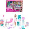 Barbie Fast Cast Clinic Playset, Brunette Barbie Doctor Doll, 30+ Play Pieces, 4 Play Areas, Cast & Bandage Making, Medical & X-ray Stations, Exam Table, Gift Shop & More, Great Toy for 3 Years & Up view 1