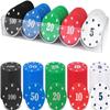 Lynkaye 100 Pcs Poker Chips with Storage Box,Plastic Poker Card Chips with Denomination Printed Number for Texas Home Game Nights Play,Counting,Bingo,Family Game Token view 1