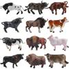 Mini Tudou 12 Pcs Farm Toy Set 3.34'',Multicolor Cow Animal Figurines Cool Cake Topper & Exhibits for Ages 3 4 5 Boys&Girls view 1