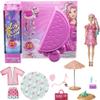 Barbie Color Reveal Foam! Doll & Pet Friend with 25 Surprises: Scented Bubble Solution, Outfits, Hair Extension, Accessories, Kid Bracelet & Charm Hidden in Sand; Sunny Watermelon-Theme view 1