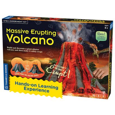 Thames & Kosmos Massive Erupting Volcano STEM Kit | DIY Giant Volcano Model, 1-Foot Tall | Includes Materials for Multiple Eruptions | Explore Volcanoes, Geology, Earth Science | Science Fair Project