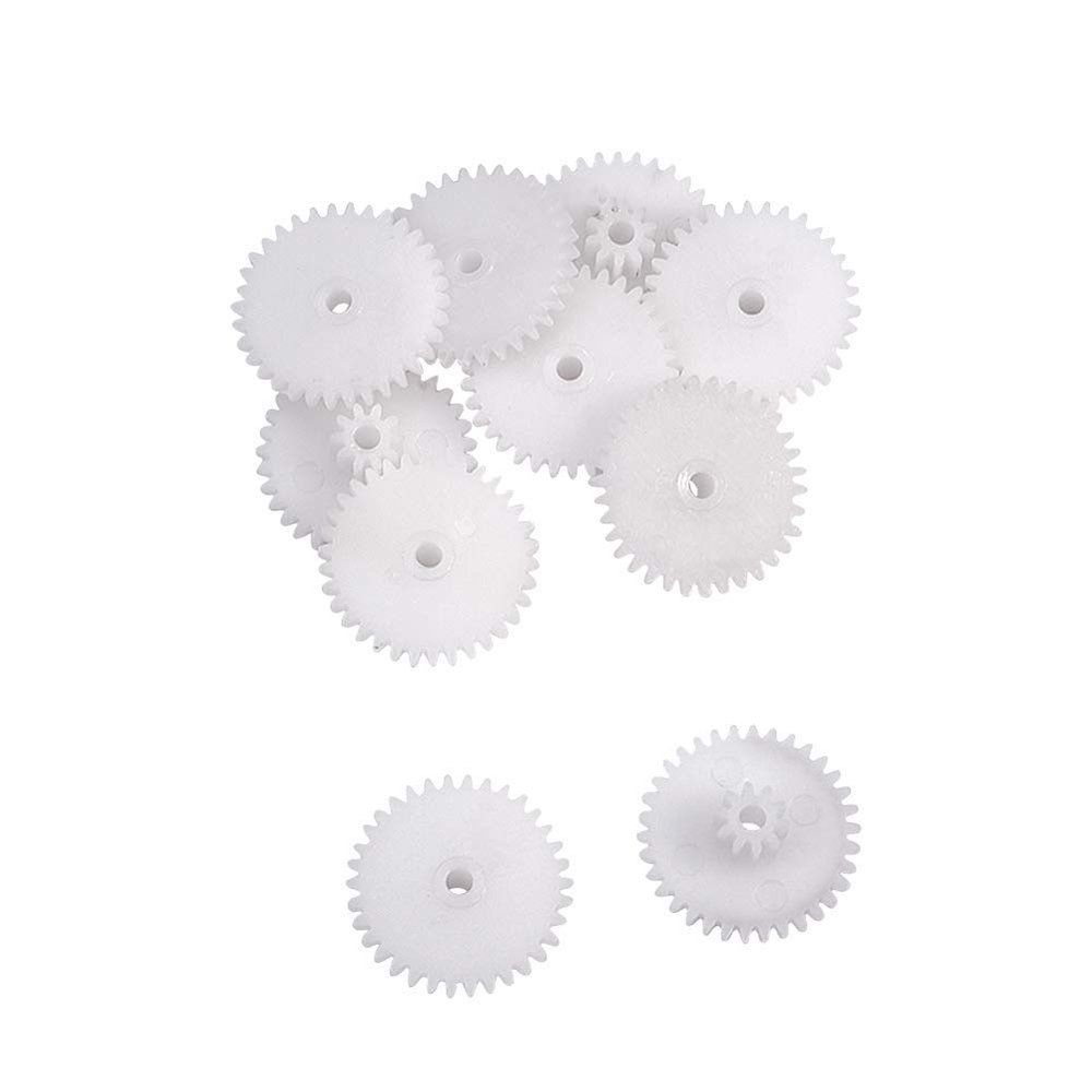 Bettomshin 10pcs Plastic Gears, 34 Teeth Model 34102B 0.5 Modulus Reduction Gear Plastic Worm Gears for RC Car Robot Motor