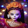 Barbie 2021 Dia De Muertos Doll (11.5-in) Wearing Traditional Embroidered Dress, Flower Crown & Calavera Face Paint, Gift for Collectors view 4