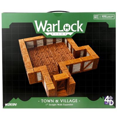 WizKids Warlock Tiles: Expansion  1 in. Town & Village Straight Walls
