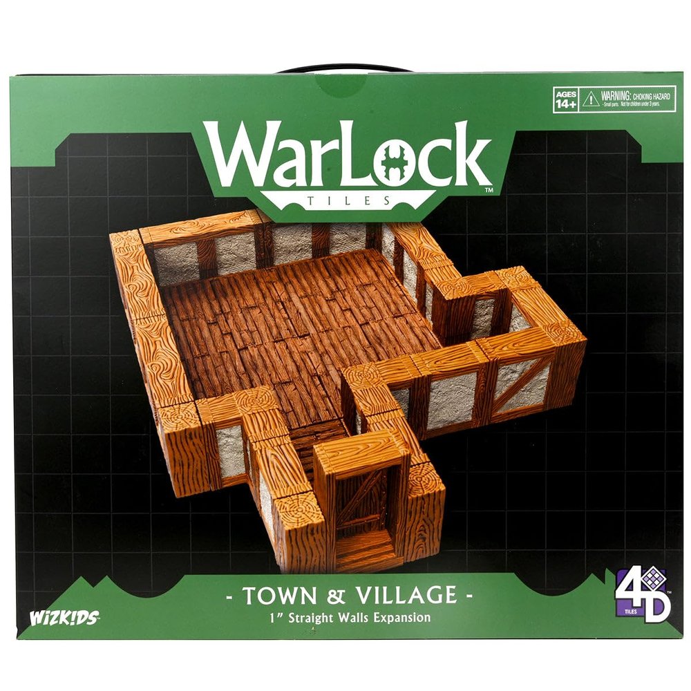 WizKids Warlock Tiles: Expansion 1 in. Town & Village Straight Walls