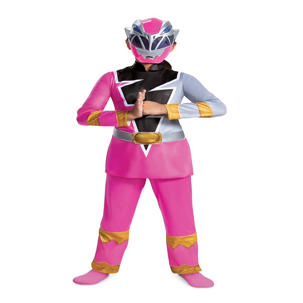 Disguise Pink Power Ranger Costume for Girls, Official Dino Fury Power Ranger Suit with Mask, Kids Size Small (4-6x)