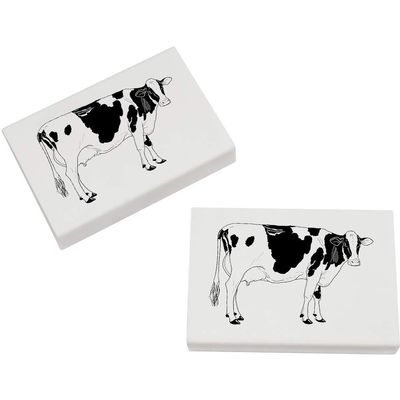 Azeeda 2 x 45mm 'Dairy Cow' Erasers/Rubbers (ER00026135)