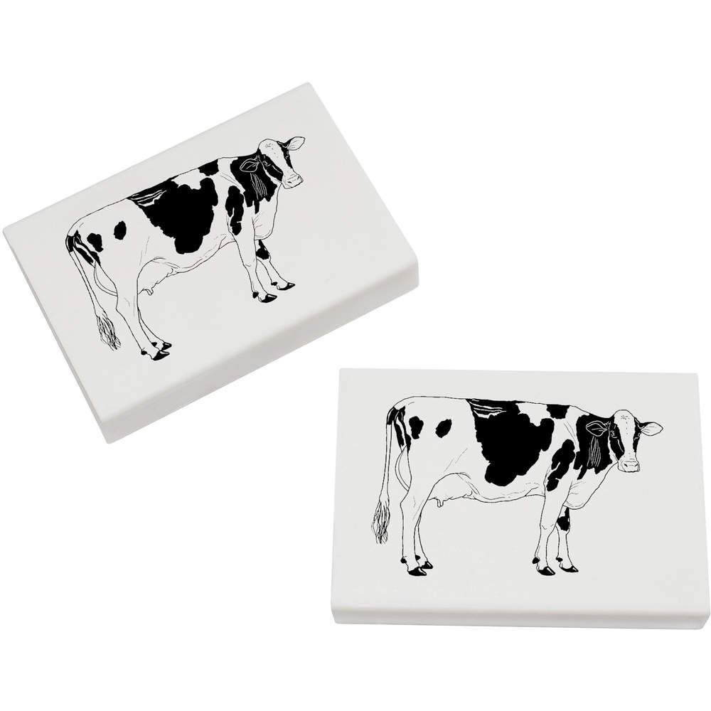 Azeeda 2 x 45mm 'Dairy Cow' Erasers/Rubbers (ER00026135)