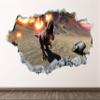 Dinosaur Volcano Wall Decal Art Decor 3D Smashed When Dinosaurs Roamed The Earth Sticker Poster Kids Room Mural Custom Gift BL1787 (50"w x 30"H) view 1