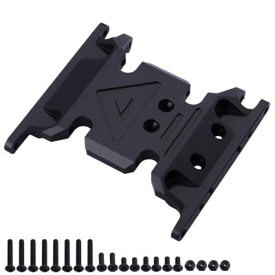 Hobbypark Aluminum Center Transmission Skid Plate Mount for Axial SCX10 II Upgrades 1/10 RC Crawler 90046 90047 Parts (Black, 4 Hole Version)