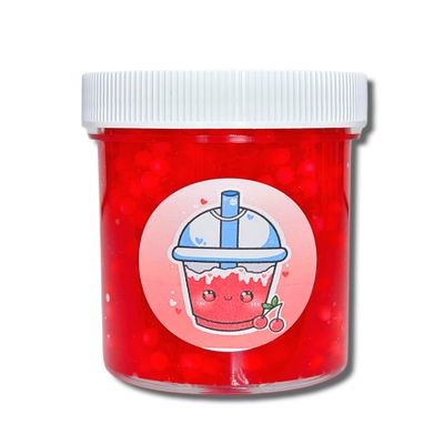 Cherry Slushy Scented Slime for Kids Ages 8+  4oz Crunchy Bead Slime with Sweet Cherry Aroma & Charm  Stress Relief Sensory Toy - Hoshimi Slimes