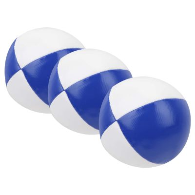 Dilwe 3Pcs Juggling Balls, Made of PU Leather Soft, Supple Juggling Balls Indoor Leisure Portable Performance Exercise Balls(Blue and White)