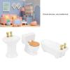 1/24 Dollhouse Miniature Bathroom Set, Simulation Ceramic Dollhouse Bathtub Toilet Sink Kit Dollhouse Furniture Accessories (A) view 2