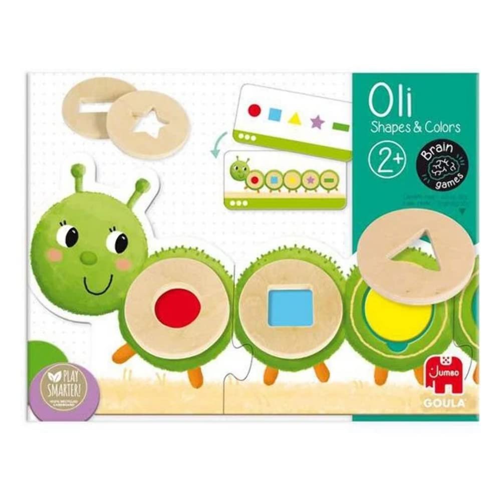 Goula Mental Game of the Caterpillar OLI Shapes and Wood Colours, Multicolor (53477)