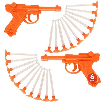ArtCreativity Toy Guns (Pack of 6) - Toy Dart Guns for Kids - Total of 6 Toy Dart Pistols and 60 Suction Cup Darts, Summer Fun Toys for Outdoor, Indoor, Yard, Party Favors for Boys and Girls
