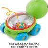 Fisher-Price Baby Crawling Toy Poppity Pop Turtle Push-Along Vehicle with Ball Popping Sounds for Infants Ages 6+ Months view 3