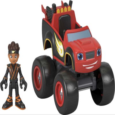 Fisher-Price Blaze and the Monster Machines Toy Truck & Figure Set, Ninja Blaze & AJ, Preschool Racing Play Ages 3+ Years