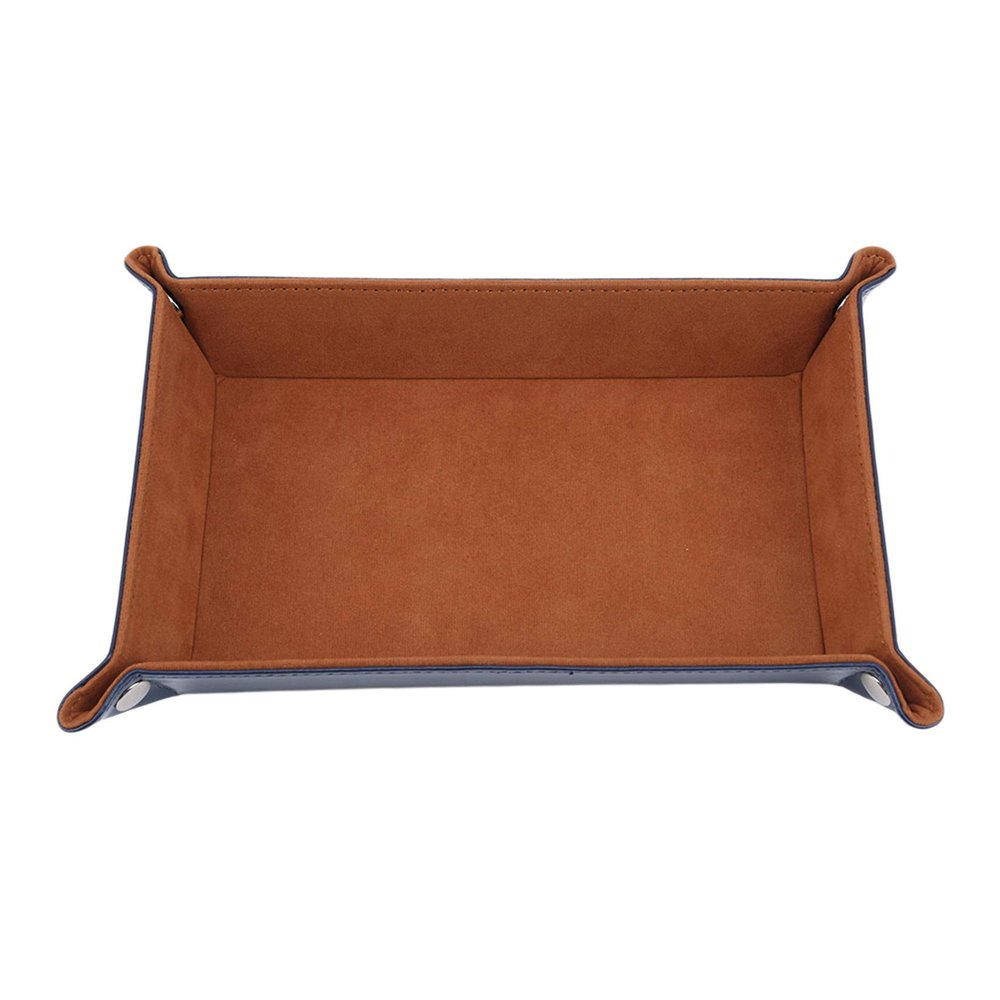 LIUCM Dice Tray Rectangle Foldable Dice Trays for Rolling Dice Games Metal Dice Rolling Tray PU Leather and Velvet,Brown