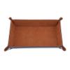 LIUCM Dice Tray Rectangle Foldable Dice Trays for Rolling Dice Games Metal Dice Rolling Tray PU Leather and Velvet,Brown view 1