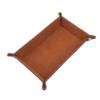 LIUCM Dice Tray Rectangle Foldable Dice Trays for Rolling Dice Games Metal Dice Rolling Tray PU Leather and Velvet,Brown view 2