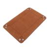 LIUCM Dice Tray Rectangle Foldable Dice Trays for Rolling Dice Games Metal Dice Rolling Tray PU Leather and Velvet,Brown view 3