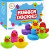 The Dreidel Company Classic Rubber Duck Toy Duckies for Kids, Six Solid Colors, Bath Birthday Gifts Baby Showers Classroom Summer Beach and Pool Activity, 2" (50-Pack) view 1