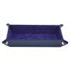 LIUCM Dice Tray Rectangle Foldable Dice Trays for Rolling Dice Games Metal Dice Rolling Tray PU Leather and Velvet,Sapphire view 1