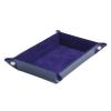 LIUCM Dice Tray Rectangle Foldable Dice Trays for Rolling Dice Games Metal Dice Rolling Tray PU Leather and Velvet,Sapphire view 2