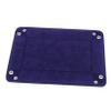 LIUCM Dice Tray Rectangle Foldable Dice Trays for Rolling Dice Games Metal Dice Rolling Tray PU Leather and Velvet,Sapphire view 3