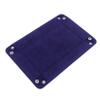 LIUCM Dice Tray Rectangle Foldable Dice Trays for Rolling Dice Games Metal Dice Rolling Tray PU Leather and Velvet,Sapphire view 4