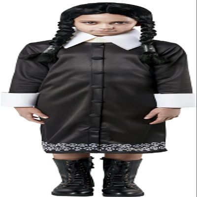 Rubies Girl's The Addams Family Animated Movie 2 Wednesday Addams Costume Dress, Medium