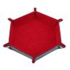 LIUCM Dice Tray Hexagon Foldable Dice Trays PU Leather Dice Holder for Rolling Dice Games Dice Rolling Tray,Red view 1