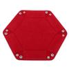 LIUCM Dice Tray Hexagon Foldable Dice Trays PU Leather Dice Holder for Rolling Dice Games Dice Rolling Tray,Red view 2