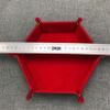 LIUCM Dice Tray Hexagon Foldable Dice Trays PU Leather Dice Holder for Rolling Dice Games Dice Rolling Tray,Red view 4