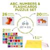 Alphabet Puzzle & ABC Wooden Puzzle Set: Number Game, Flash Cards, & Storage Bag Bundle view 2