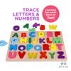 Alphabet Puzzle & ABC Wooden Puzzle Set: Number Game, Flash Cards, & Storage Bag Bundle view 4