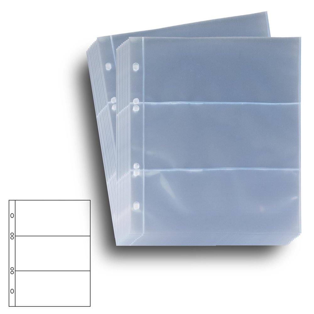 20 Prophila banknote envelopes, 3-Part, for 3 banknotes Each up to Approx. 180 x 80 mm
